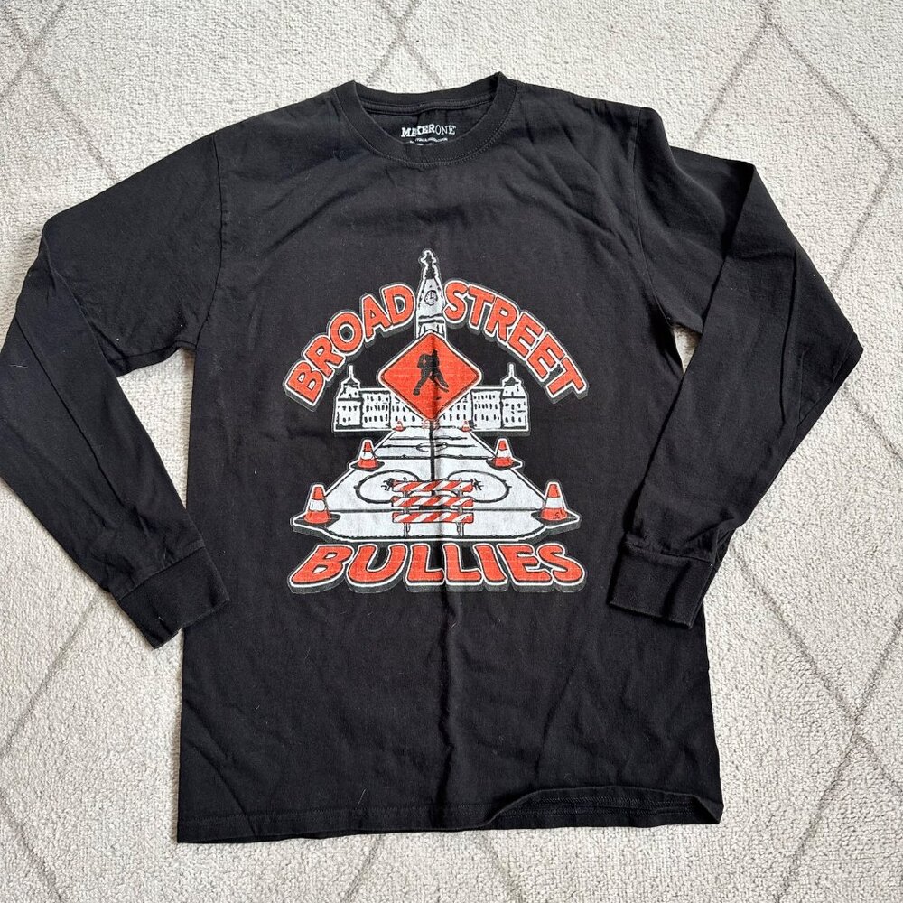 Broad Street Bullies Long-Sleeve Shirt Size M Black By Maker One 100% Cotton Gra